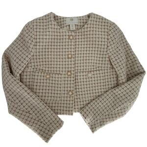 House of Harlow 1960 Plaid Tweed Houndstooth Blazer Jacket Women M NEW
